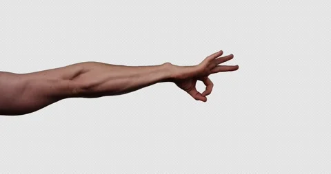 Hand gestures with alpha channel. Pre keyed. Muscular male hand showing Stock Footage 264849497