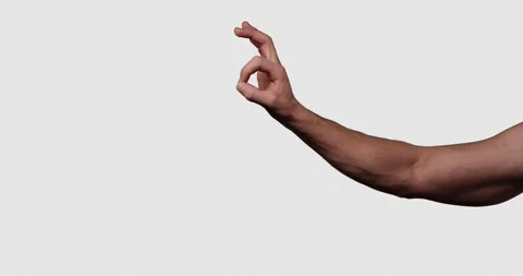 Hand gestures with alpha channel. Pre keyed. Vascular male hand showing Stock Footage 264849592