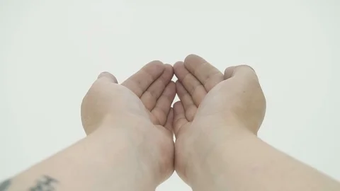 Hand gestures. asking for alms Stock Footage 106677302