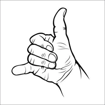 Hand gestures - Call me Stock Illustration