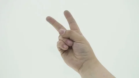 Hand gestures. hand shows number two Stock Footage 106677203