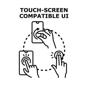 Hand gestures illustrating touchscreen compatible user interface イラスト素材