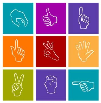 Hand gestures Stock Illustration