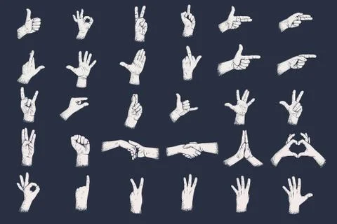 Hand gestures Stock Illustration