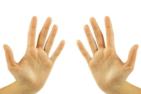 Hand gestures isolated on a white Stock Photos