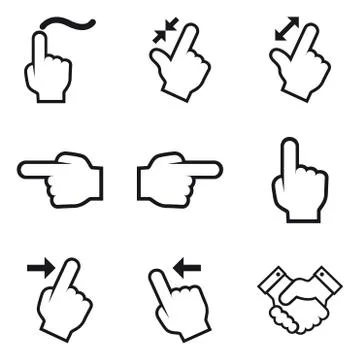 Hand Gestures Line Stock Illustration