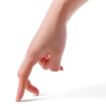 Hand gestures make move  isolated on white Stock Photos