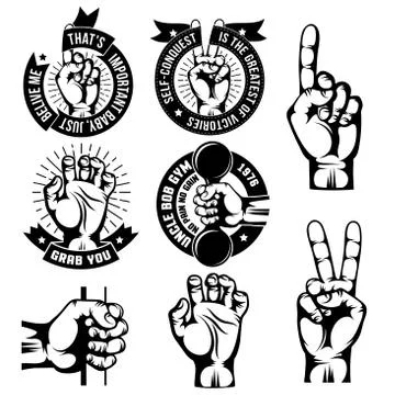 Hand gestures. Pointing gesture Stock Illustration