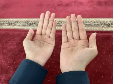 Hand gestures for prayer or shouting for love Stock Photos