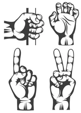 Hand gestures set Stock-Illustration