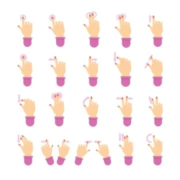 Hand gestures set. 스톡 일러스트