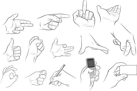 Hand Gestures Set Stock Illustration