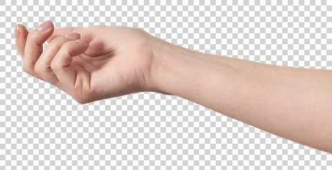 Hand Gestures Set Isolated on Transparent Background Stock Photos