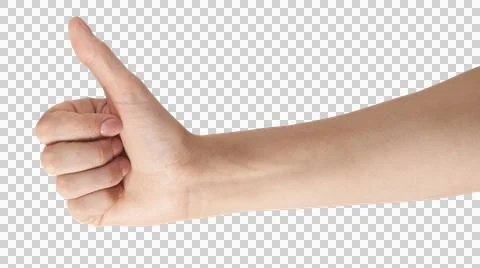 Hand Gestures Set Isolated on Transparent Background Stock Photos