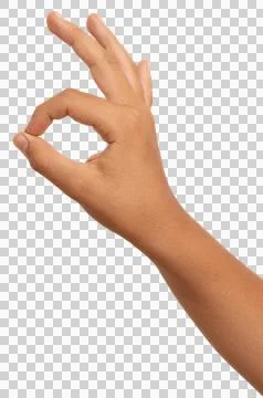 Hand Gestures Set Isolated on Transparent Background Stock Photos