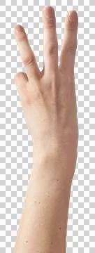 Hand Gestures Set Isolated on Transparent Background Stock Photos