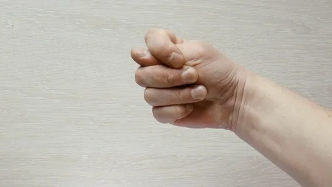 Hand gestures showing fig Stock Footage 80720256