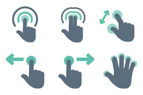 Hand gestures sign vector set Stock Illustration