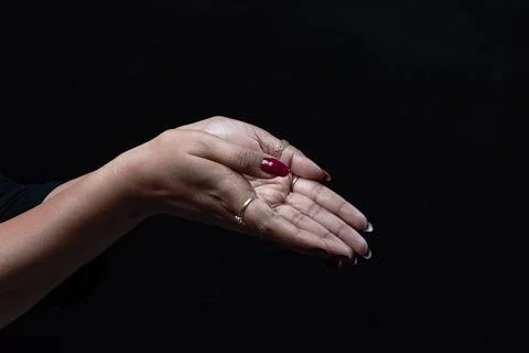 Hand gestures with two hands isolated on black background Stock Photos