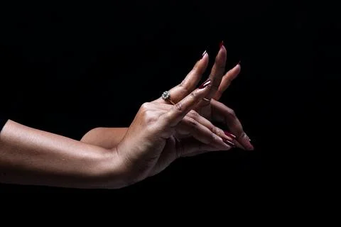 Hand gestures with two hands isolated on black background Stock Photos