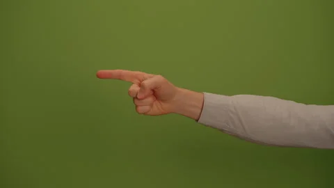 Hand Gesturing Against a Bright and Vibrant Green Background, Full of Vidéo 293327448