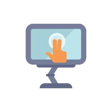 Hand gesturing double click on computer screen icon 스톡 일러스트