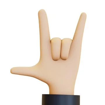 A hand is gesturing the rock and roll sign with its fingers イラスト素材