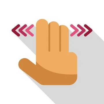 Hand gesturing swiping left and right on touchscreen device Stock Illustration