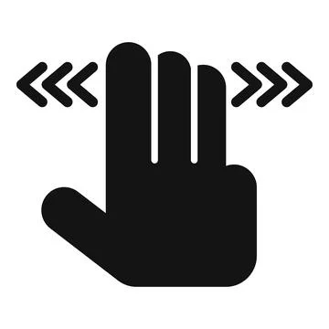 Hand gesturing swiping left and right on touchscreen device Stock Illustration
