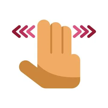 Hand gesturing swiping left and right on touchscreen interface Stock Illustration