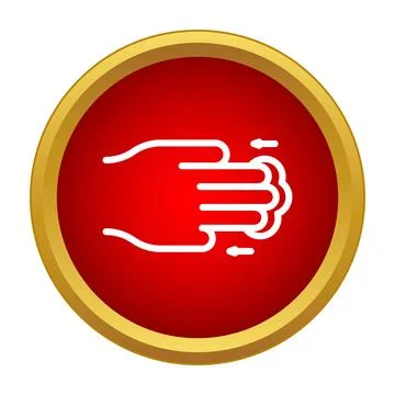 Hand gesturing three finger pinch or swipe icon 스톡 일러스트