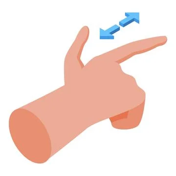 Hand gesturing with two fingers representing zoom in feature Stock Illustration