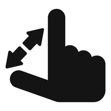 Hand gesturing vertical scrolling using two fingers on touchscreen Illustrazione stock