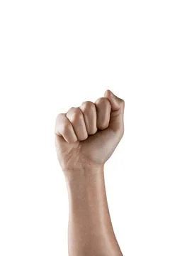 A hand is gesturing on a white background Stock Photos