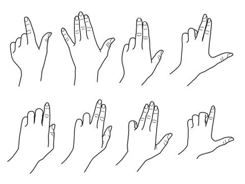 Hand getures touch screen tablet Stock Illustration