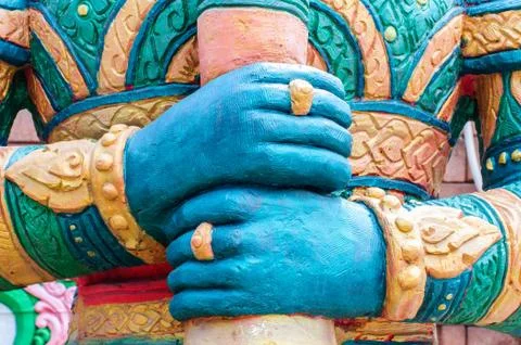 Hand of giant statues Stock Photos