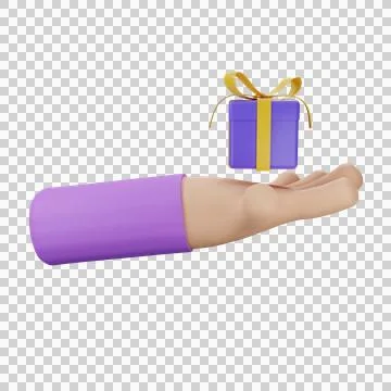 Hand with gift Stock Illustration