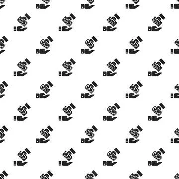 Hand give bribery money pattern seamless vector Stock Illustration