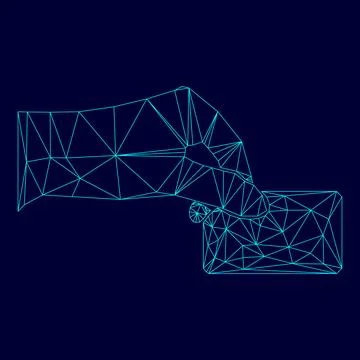Hand give electronic card in low poly triangulation triangulated polygonal .. Stock Illustration