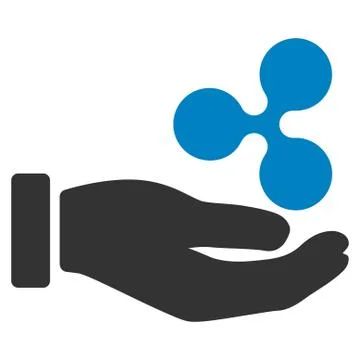 Hand Give Ripple Flat Icon Stock Illustration