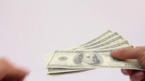 Hand giving dollar banknotes Video stock 72034922
