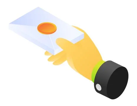 Hand giving envelope Stock Illustration