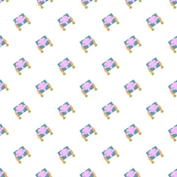 Hand giving gift box present seamless pattern Stock Illustration