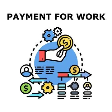 Hand giving payment for work concept illustration 스톡 일러스트