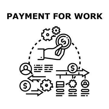 Hand giving payment for work concept illustration Stock Illustration