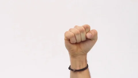 Hand giving punch to express anger Stock Footage 72029917