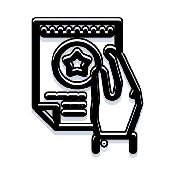 Hand giving star rating feedback document review Stock Illustration
