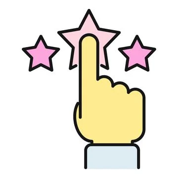 Hand giving star rating for feedback experience Illustration