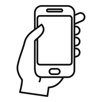 Hand is giving support to a smartphone, using four fingers on the back and the Stock Illustration