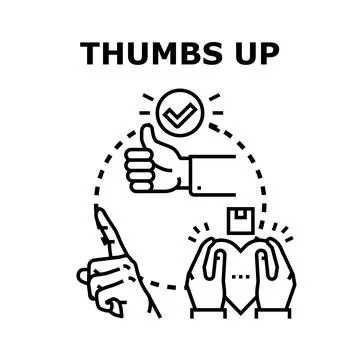 Hand giving thumbs up for approval or support Stock Illustration